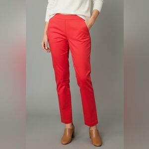 Martha Stewart Women's Coral Red/Dark Pink Slim-Fit Semi-Stretchy Pants, Size 4